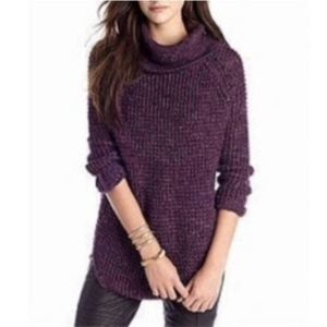 Free People  Dylan Tweedy Pullover Cowl Turtleneck Size M